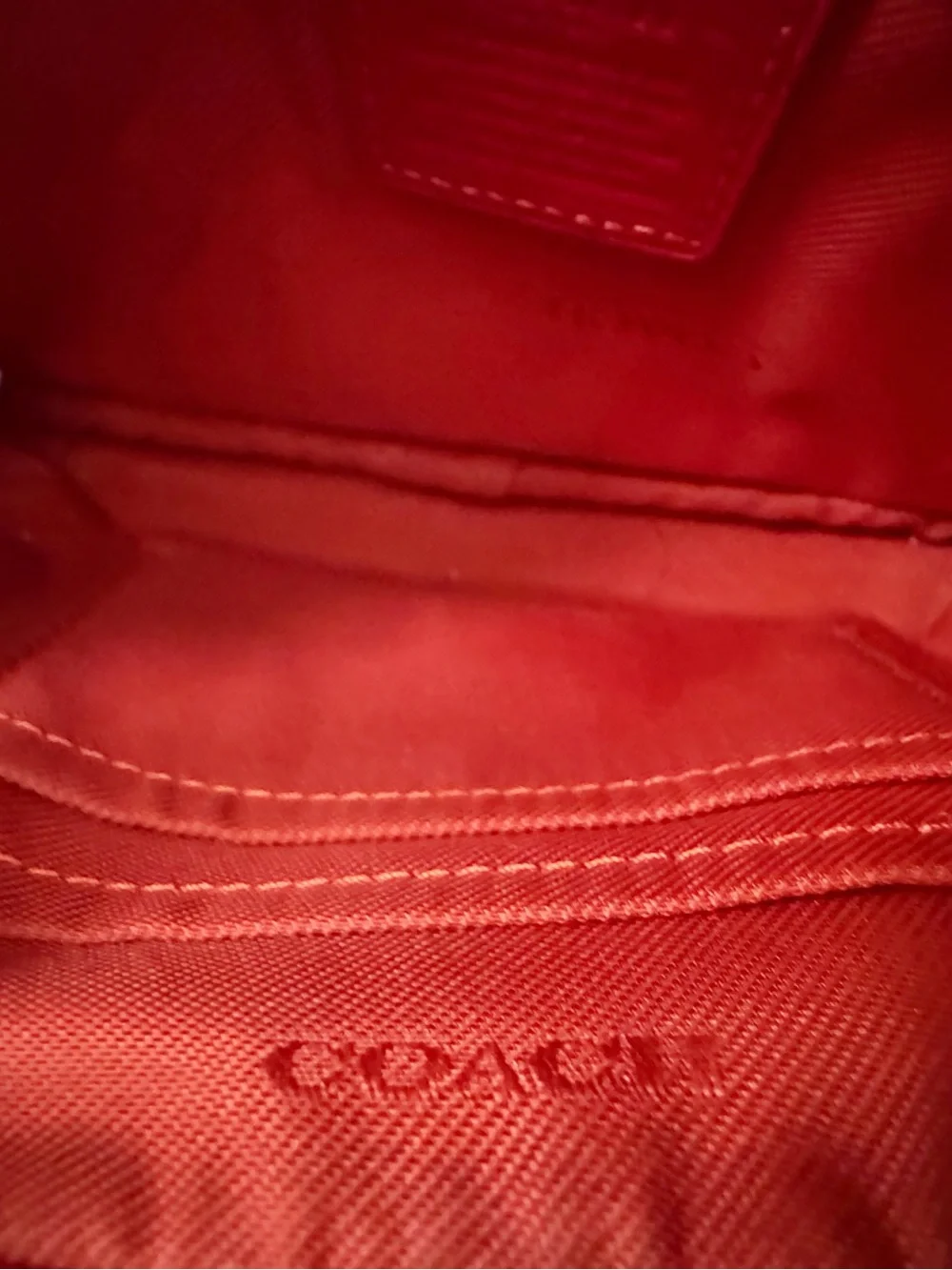 Coach Pebble Leather Red Camera Crossbody Bag Double Zip